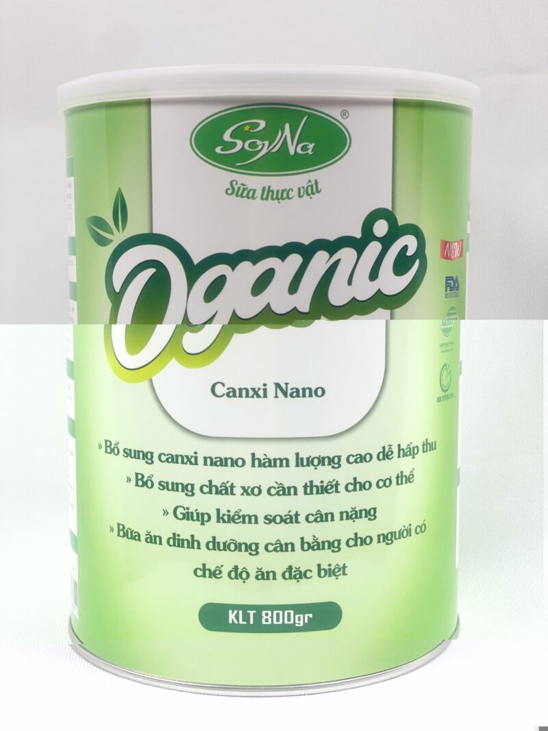 Sữa hạt dinh dưỡng Oganic SoyNa Canxi Nano –  Gấp 2 canxi nano